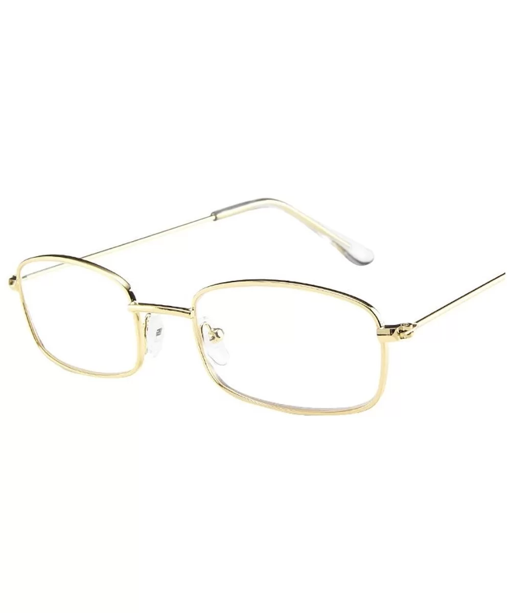 Vintage Glasses Women Man Square Shades Small Rectangular Frame Sunglasses (B) - B - CA195NKK8N8 $8.80 Rectangular