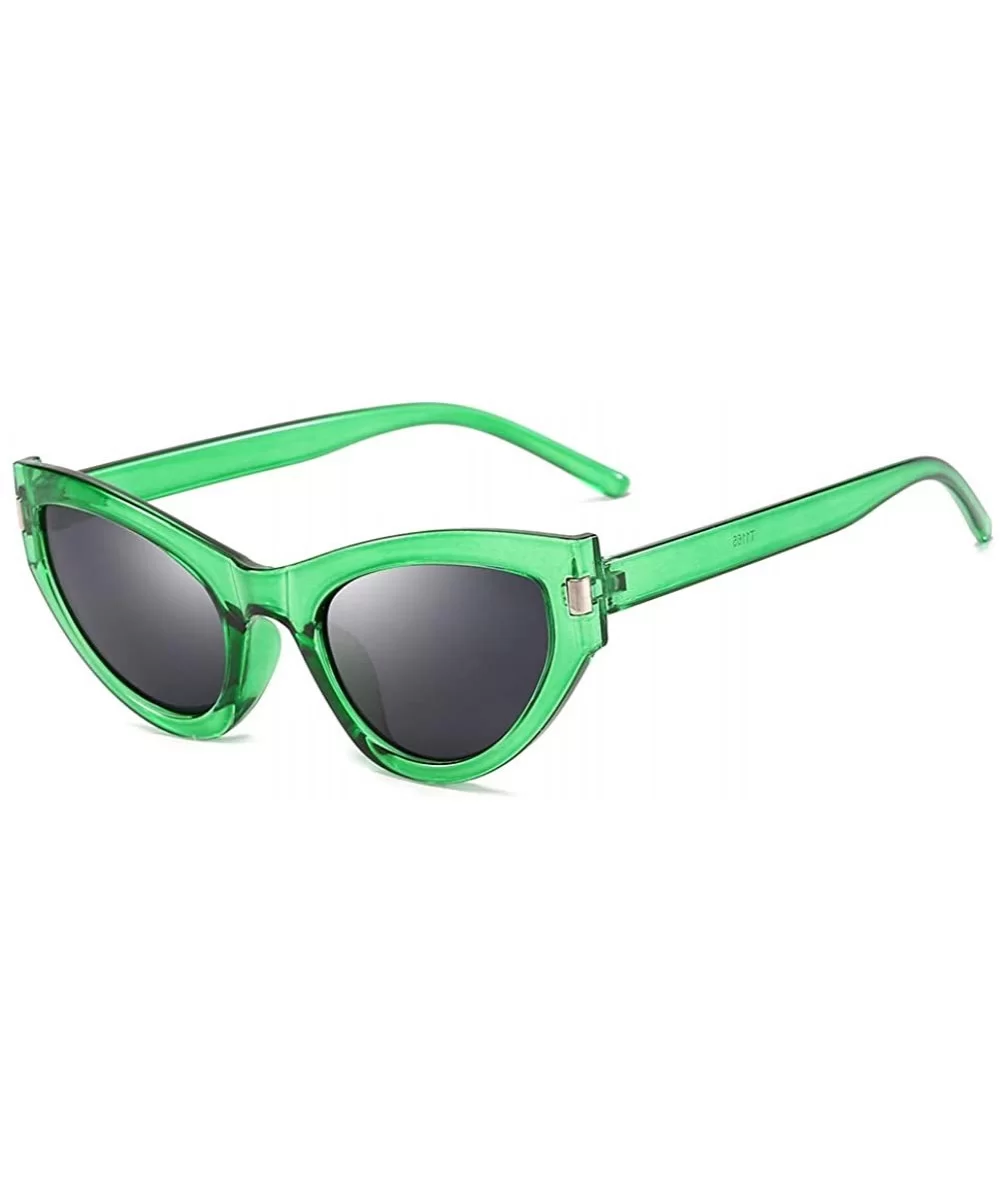 Women Sunglasses Retro Black Grey Drive Holiday Oval Non-Polarized UV400 - Green Grey - C818R5SOQNL $9.85 Oval