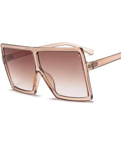 Women Oversized Square Sun Glasses Shades UV400 Ladies Goggles Sunglasses - Gold - CP18U45X7U8 $25.13 Square