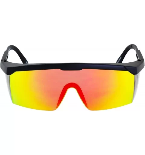 Semi Rimless Goggle Style Retro Rainbow Mirrored Lens ZigZag Sunglasses - Orange Mirror - CJ18WQ9EDX0 $21.29 Goggle