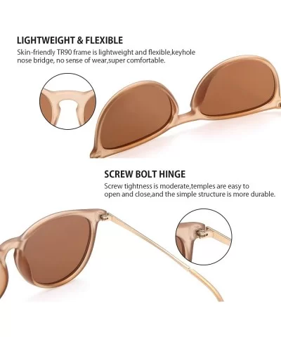 Sunglasses for Women Men Polarized uv Protection Fashion Vintage Round Classic Retro Aviator Mirrored Sun glasses - CI18UDGN4...