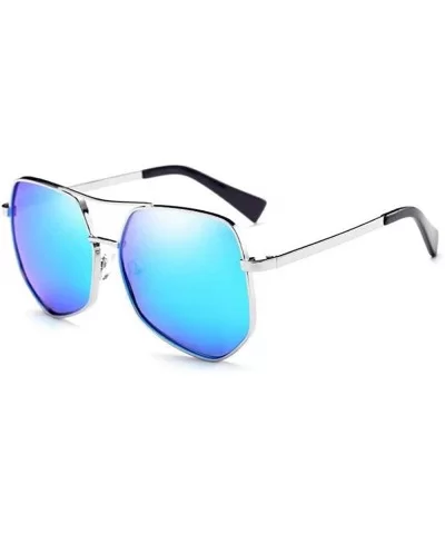 Sunglasses Unisex retro Designer Style for men and women polarized uv protection Sun glasses ice-blue - CL18RX5ATO4 $12.56 Re...