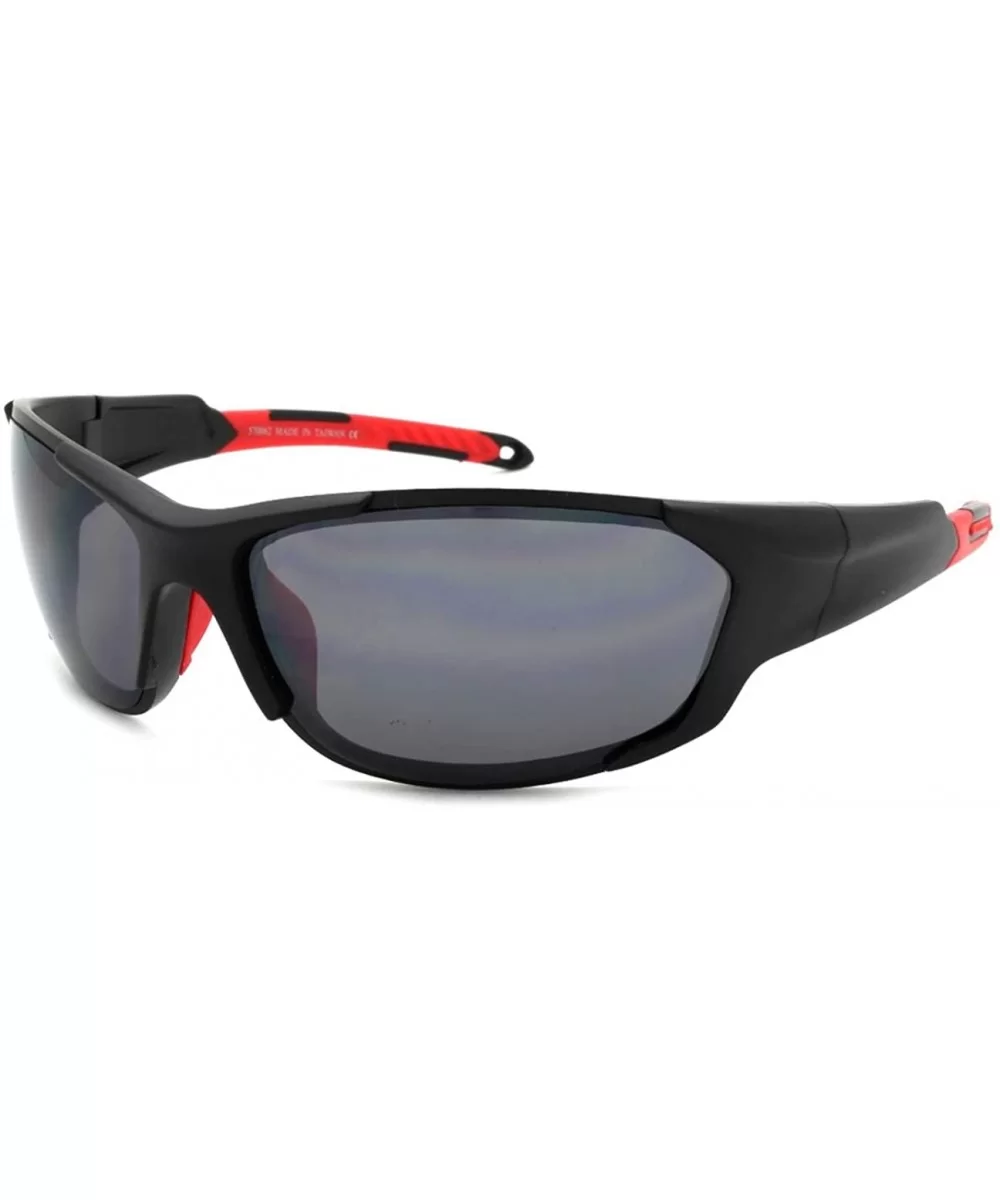 Sports Sunglasses with Flash Mirrored Lens 570062/FM - Matte Black - CM125WNSHD3 $14.14 Sport