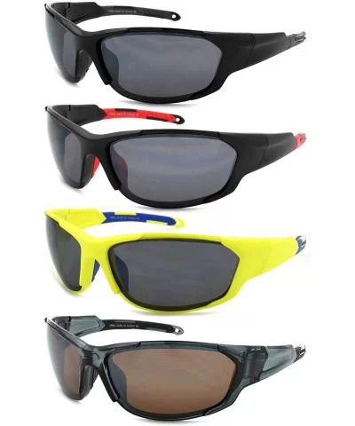 Sports Sunglasses with Flash Mirrored Lens 570062/FM - Matte Black - CM125WNSHD3 $14.14 Sport