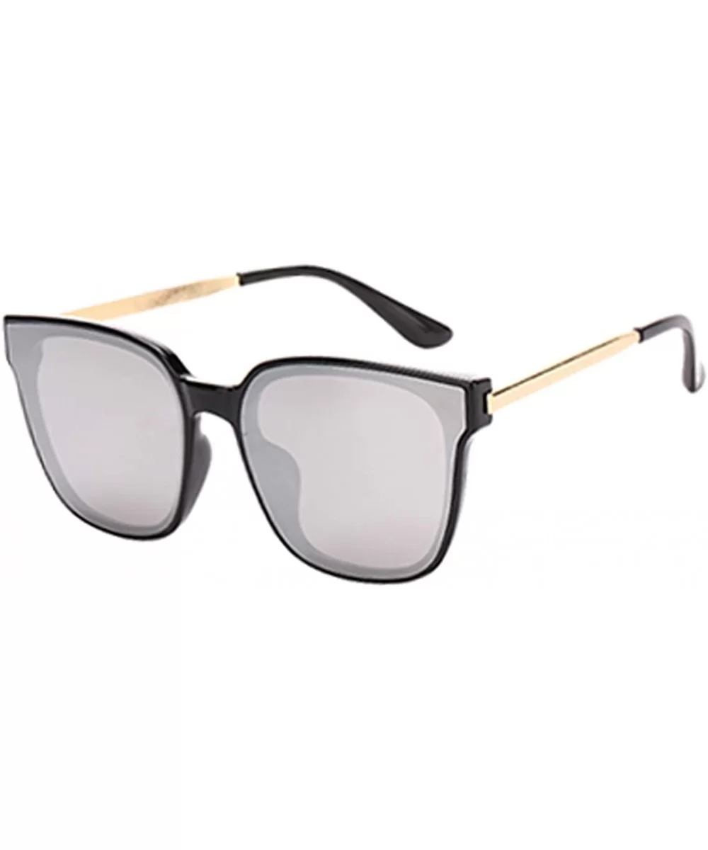 Square Sunglasses Womens Mens Oversized Mirrored lens U886 - Silver - C918HY70IQS $22.78 Sport