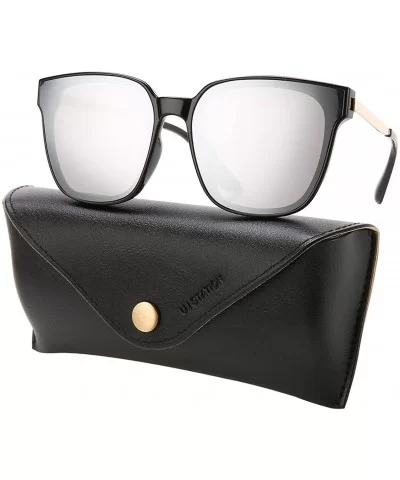 Square Sunglasses Womens Mens Oversized Mirrored lens U886 - Silver - C918HY70IQS $22.78 Sport