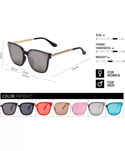 Square Sunglasses Womens Mens Oversized Mirrored lens U886 - Silver - C918HY70IQS $22.78 Sport