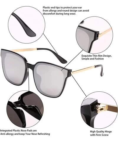 Square Sunglasses Womens Mens Oversized Mirrored lens U886 - Silver - C918HY70IQS $22.78 Sport