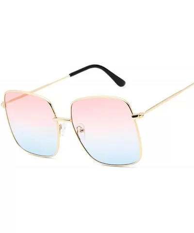 Retro Big Square Sunglasses Women Er Pink Sun Glasses Ladies Alloy Quality Female Oculus De Sol - Goldbrown - CL198AHSN26 $47...