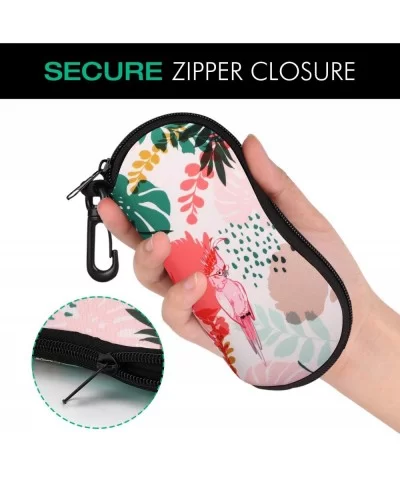 Sunglasses Soft Case Ultra Light Neoprene Zipper Eyeglass Case with Belt Clip - Parrot Tree - CM198RYN0E8 $11.88 Aviator