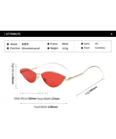 Women's Retro Cat Eye Small Oval Shades Frame UV Protection Polarized Sunglasses - G - CX18E7IUNLZ $22.93 Oversized