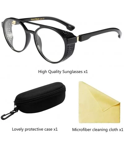 Fashion Men's Sunglasses Retro Circle for Women UV Protection Shades Eyewear - Black - CN18G7SYROW $15.08 Wayfarer