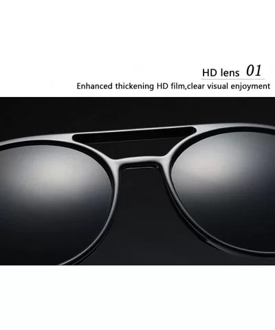 Fashion Men's Sunglasses Retro Circle for Women UV Protection Shades Eyewear - Black - CN18G7SYROW $15.08 Wayfarer