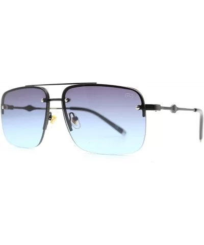 F053 Fashion Square- for Mens 100% UV PROTECTION - Black-blue - CP192T0ZETA $28.20 Square