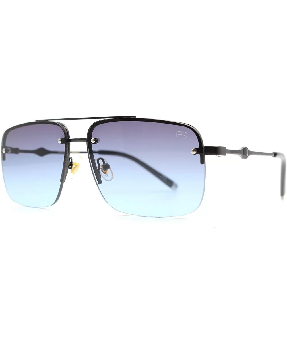 F053 Fashion Square- for Mens 100% UV PROTECTION - Black-blue - CP192T0ZETA $28.20 Square