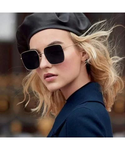 Retro Big Square Sunglasses Women Er Pink Sun Glasses Ladies Alloy Quality Female Oculus De Sol - Goldbrown - CL198AHSN26 $47...