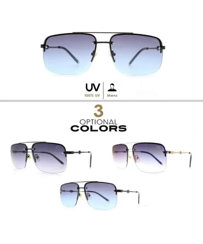 F053 Fashion Square- for Mens 100% UV PROTECTION - Black-blue - CP192T0ZETA $28.20 Square