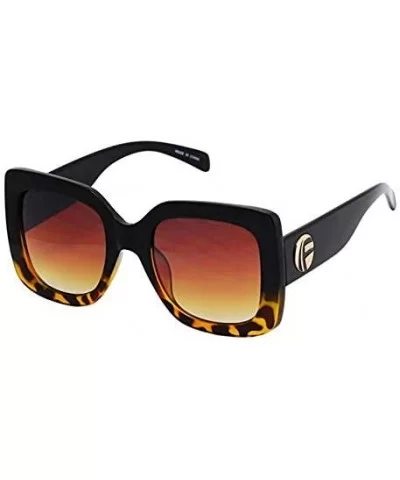 Oversize Square Sunglasses Women Multi Tinted Frame Fashion Modern Shades - C318IC6Q0TT $22.85 Oval