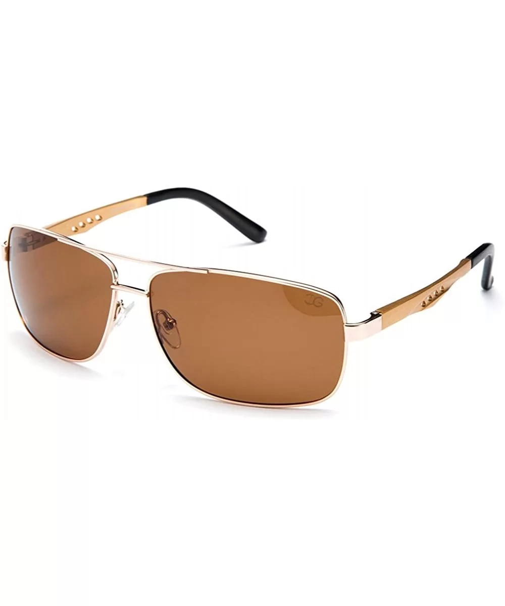 Unisex Premium Brushed Aluminum Aviator Polarized Lenses - Gold - CX11WYXT2QV $36.66 Aviator