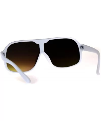 Color Mirror Futuristic Robotic Shield Plastic Racer Sunglasses - White Orange - CW18CRMR0EW $13.10 Sport