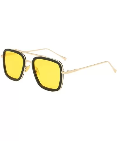 Europe And The United States Trend Sunglasses Men And Women Square Sunglasses Glasses Retro Sunglasses - CI18X5GX6GN $74.51 S...