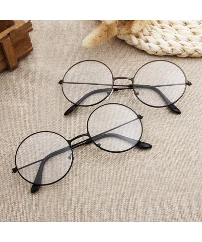 Round Metal Frame Ultralight Vintage Glasses Brand Design Classic Unisex Golden - Gun - C918YKTZAGR $10.77 Aviator