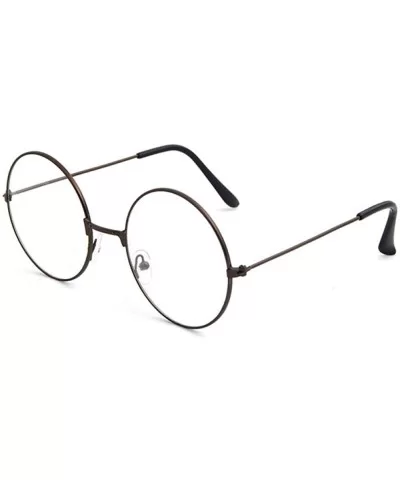 Round Metal Frame Ultralight Vintage Glasses Brand Design Classic Unisex Golden - Gun - C918YKTZAGR $10.77 Aviator