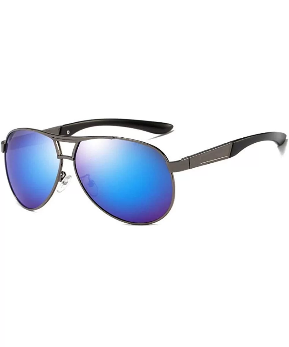 Men's Sunglasses Polarized Coating Travel BRAND DESIGN Classic Mirror Sun Black - Blue - CN18XE0S85H $17.88 Aviator
