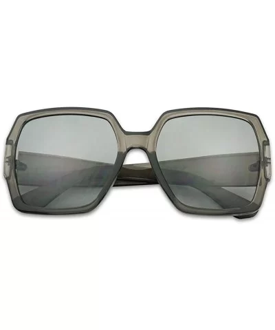 Extreme Oversize Square Colorful Transparent Designer Inspired Super Flat Acrylic Sun Glasses - CD180ZTALIA $23.17 Square