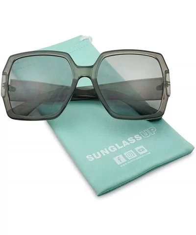 Extreme Oversize Square Colorful Transparent Designer Inspired Super Flat Acrylic Sun Glasses - CD180ZTALIA $23.17 Square