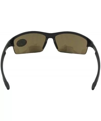 Semi Rimless Wrap Around Bifocal Sunglasses B76 - Black Frame-brown Lenses - CA180NG6OSM $24.59 Semi-rimless