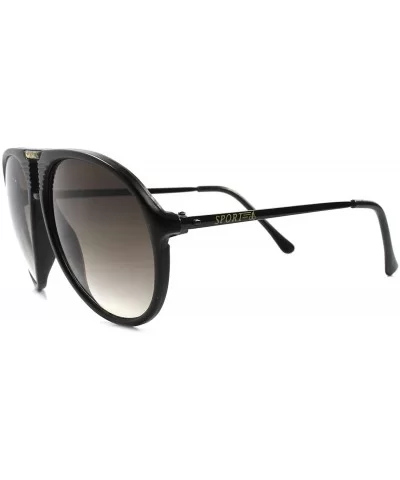 Classic 80s 90s Vintage Air Force Style Turbo Oversized Matte Sunglasses - Matte Black - C21892A4Q03 $17.92 Aviator