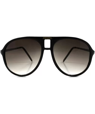 Classic 80s 90s Vintage Air Force Style Turbo Oversized Matte Sunglasses - Matte Black - C21892A4Q03 $17.92 Aviator