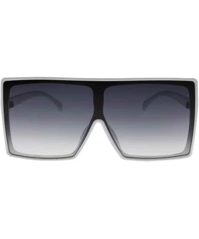 Alva - Square Oversized Sunglasses Flat Top - White / Smoke - CG196S9HDS5 $18.01 Oversized