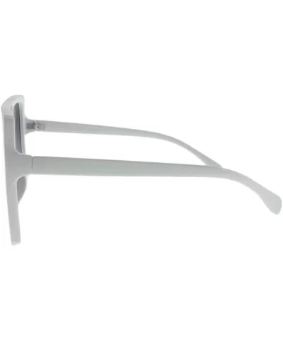 Alva - Square Oversized Sunglasses Flat Top - White / Smoke - CG196S9HDS5 $18.01 Oversized