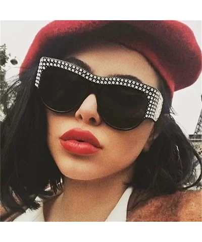 Unisex Fashion Patchwork Big Frame Sunglasses-Women Men Vintage Retro Glasses - B - C418Q5377W3 $13.15 Rectangular