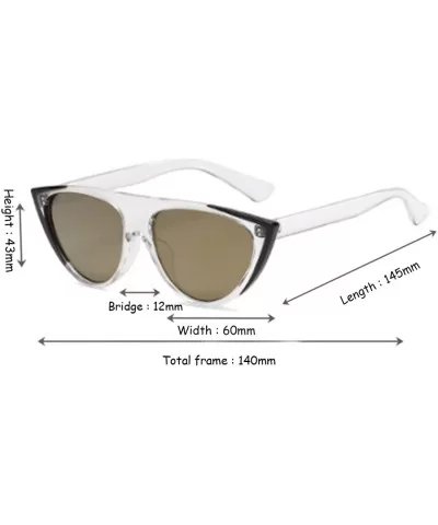 cat eyes female sunglasses personality fashion street trend sunglasses - Black Gold Mercury - C318EGXH346 $12.95 Goggle