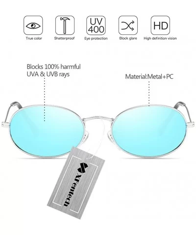 Cute Women's Eyewear Round Shape Retro Sunglasses - Silver Frame Blue Lens - C018C6AG9L7 $11.71 Round