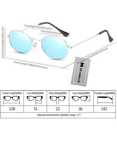 Cute Women's Eyewear Round Shape Retro Sunglasses - Silver Frame Blue Lens - C018C6AG9L7 $11.71 Round