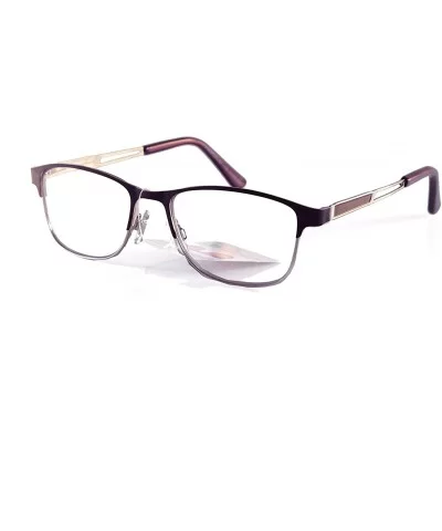 Fashion Multifocal Progressive Reader Rectangle Square Metal Frame Spring Hinge A301 - Purple - CD1967Q98DM $28.22 Square