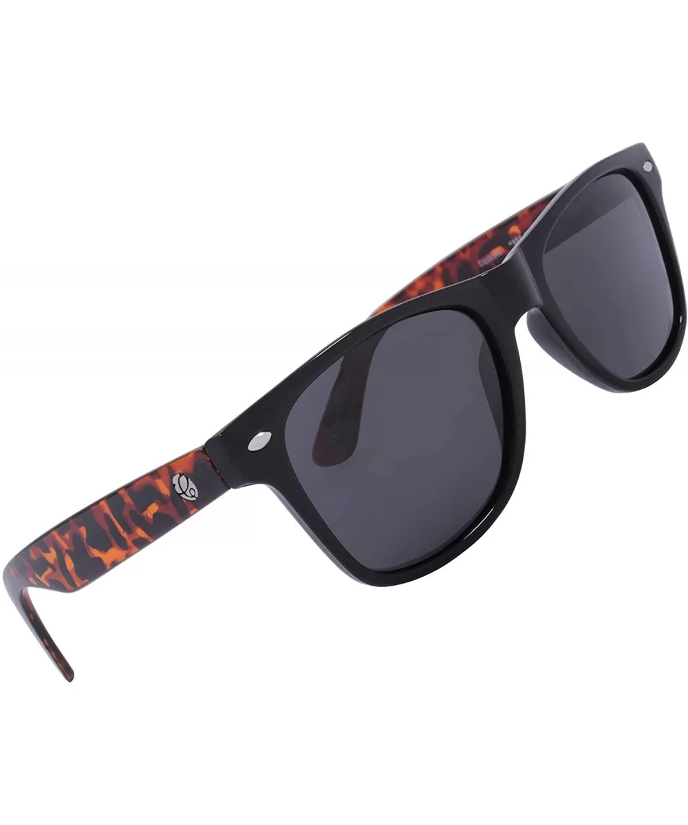 Nostalgic Women's Polarized Wayfarer Style Sunglasses - Horn-Rimmed Frame - 100% UV Protection Rectangular Lenses - C0197CNQM...
