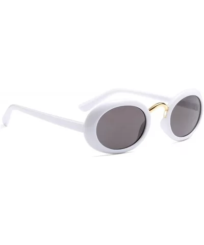 Retro Cateye Sunglasses for Women UV Protection Fashion Clout Goggles - B-white - C818DAEOOCO $23.31 Round