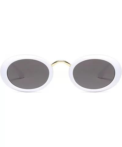 Retro Cateye Sunglasses for Women UV Protection Fashion Clout Goggles - B-white - C818DAEOOCO $23.31 Round