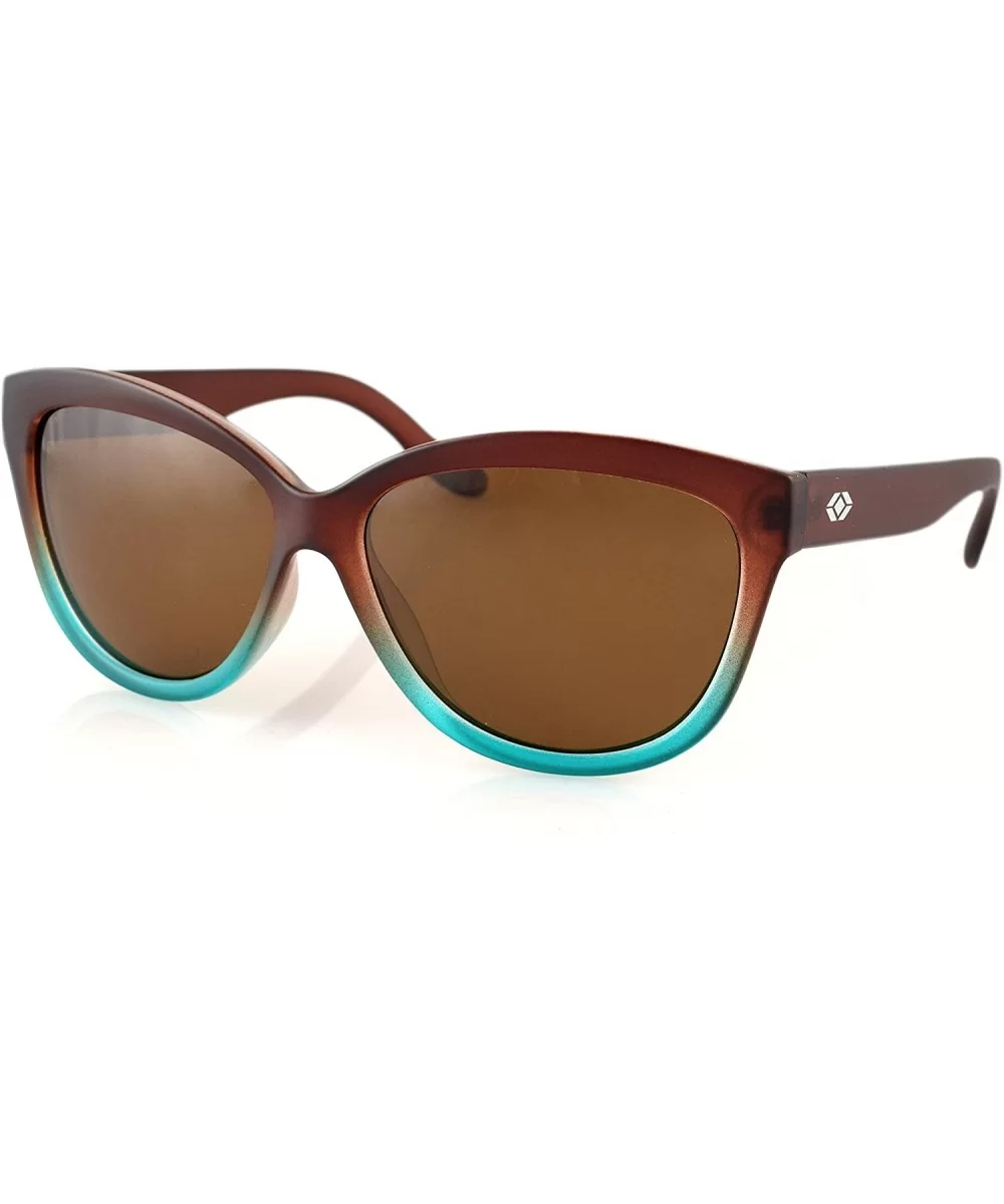 Miami Women's Cateye Polarized Sunglasses Retro - Multiple Options - Brown - C012N81YSMA $26.98 Round