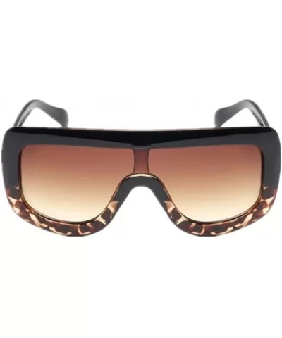 Women Vintage Unique UV400 Sunglasses Large Frame Sun Glasses Eyewear - Black Leopard - C5183MTYIWT $11.04 Goggle