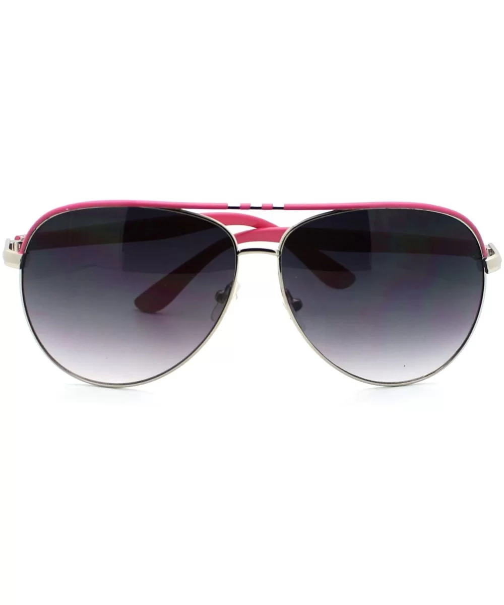 Gradient Lens Tear Drop Flat Top Metal Frame Fashion Pilot Sunglasses - Pink - CW11KL0I6S9 $12.62 Round