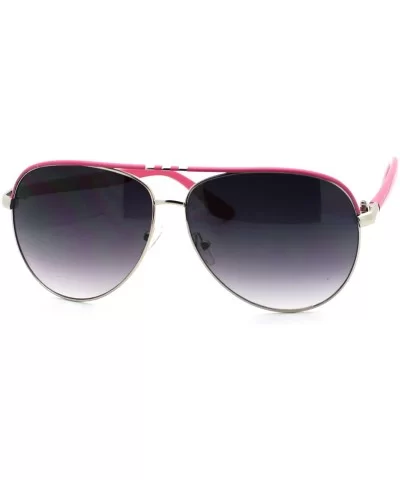 Gradient Lens Tear Drop Flat Top Metal Frame Fashion Pilot Sunglasses - Pink - CW11KL0I6S9 $12.62 Round