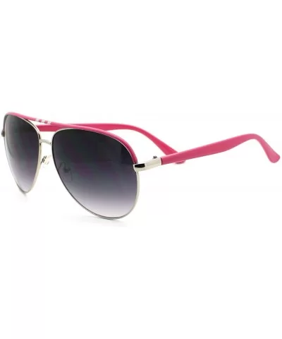 Gradient Lens Tear Drop Flat Top Metal Frame Fashion Pilot Sunglasses - Pink - CW11KL0I6S9 $12.62 Round