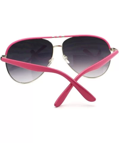 Gradient Lens Tear Drop Flat Top Metal Frame Fashion Pilot Sunglasses - Pink - CW11KL0I6S9 $12.62 Round