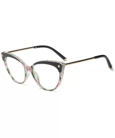 Unisex Retro Plastic Metal Round Full Frame Cat Eye Design Sunglasses - Black Pink - CO18T3QYQNC $16.20 Cat Eye